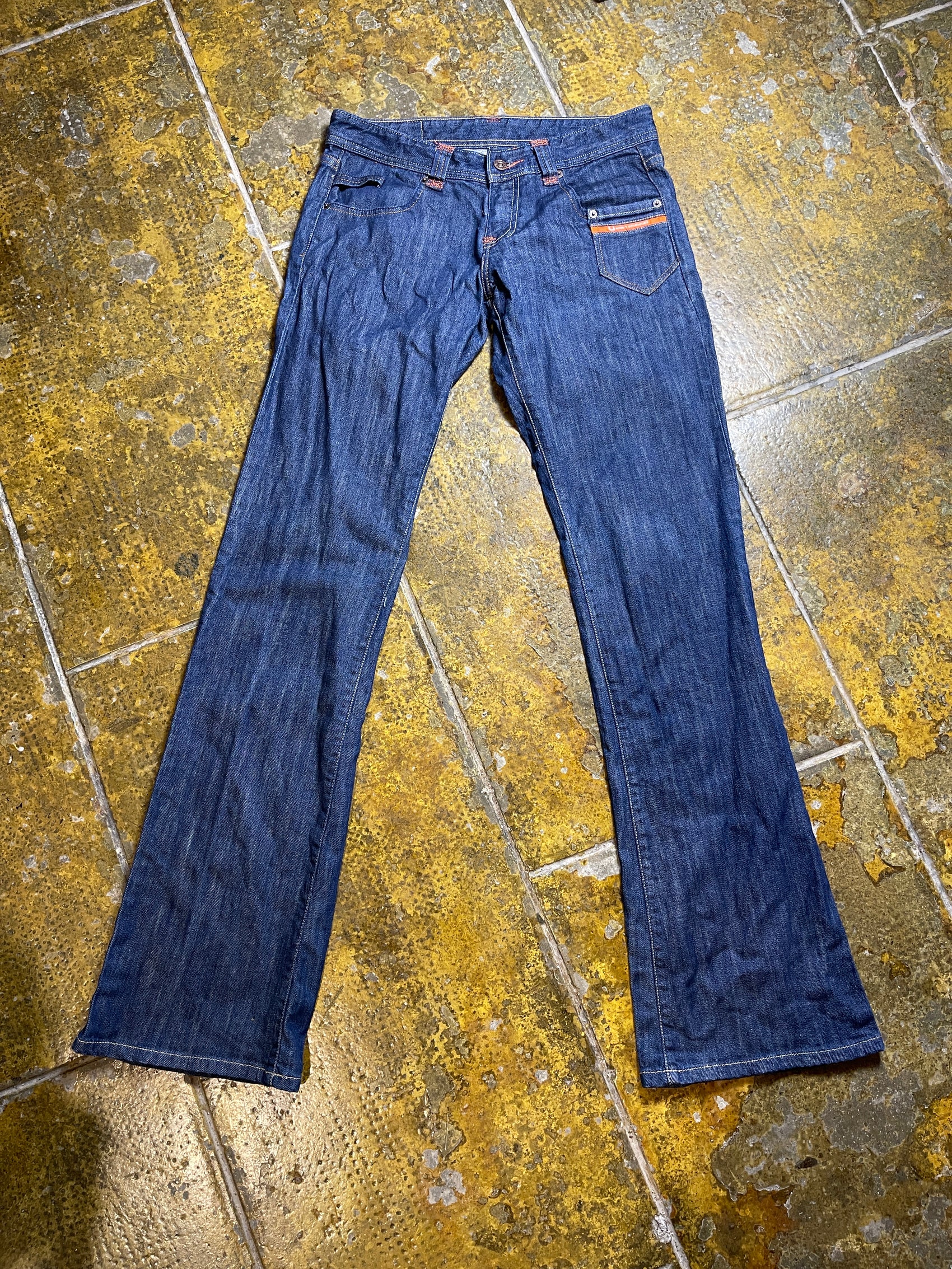 Adolfo Dominguez Flared Low Waist Denim Pants Blue 2000s y2k Blue - L