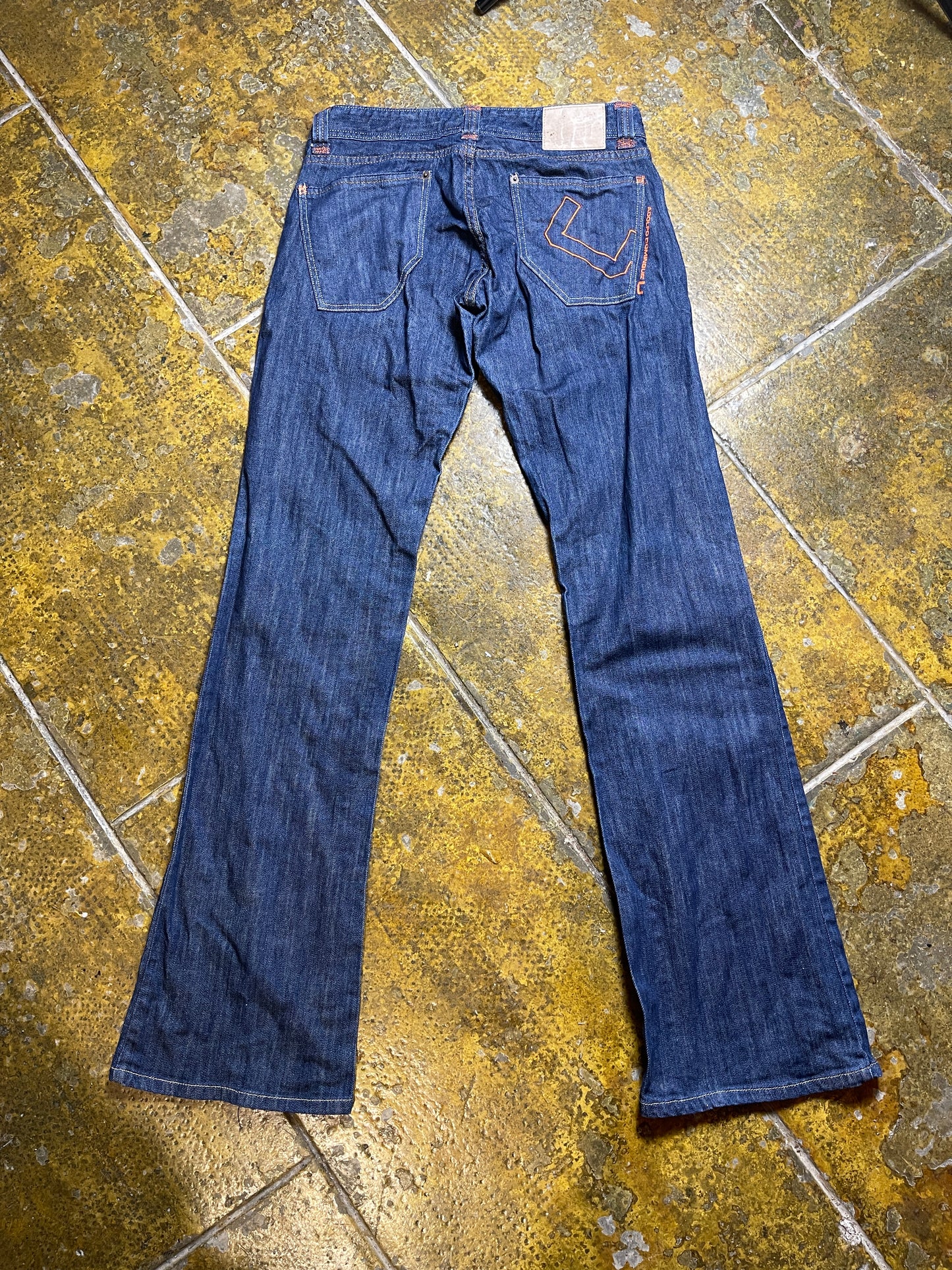 Adolfo Dominguez Flared Low Waist Denim Pants Blue 2000s y2k Blue - L
