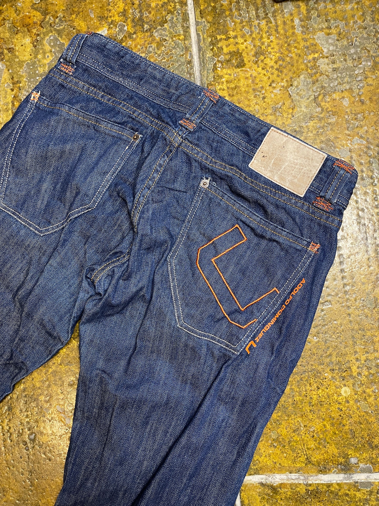 Adolfo Dominguez Flared Low Waist Denim Pants Blue 2000s y2k Blue - L