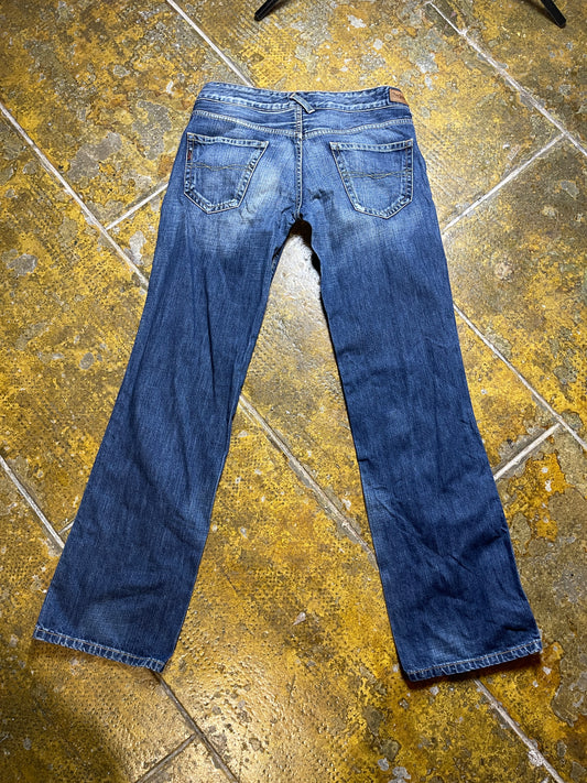 Pepe Jeans Low Waist Denim Pants Bootcut Blue 2000s y2k - L