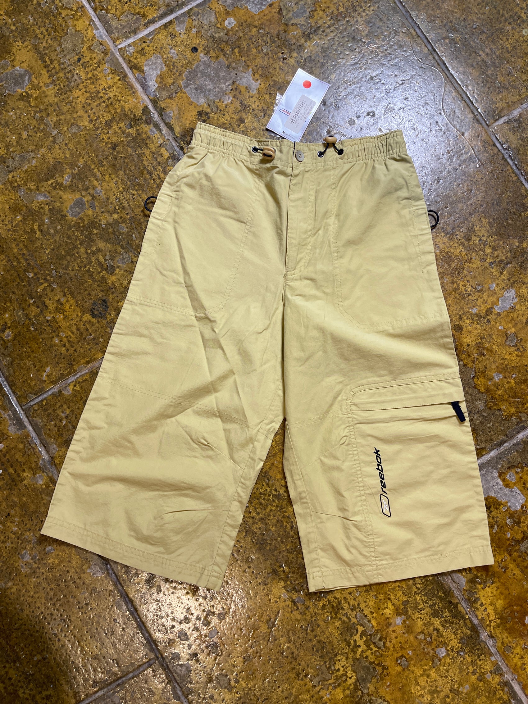 Reebok Capri Sport Track Pants Beige 2000s y2k - XS