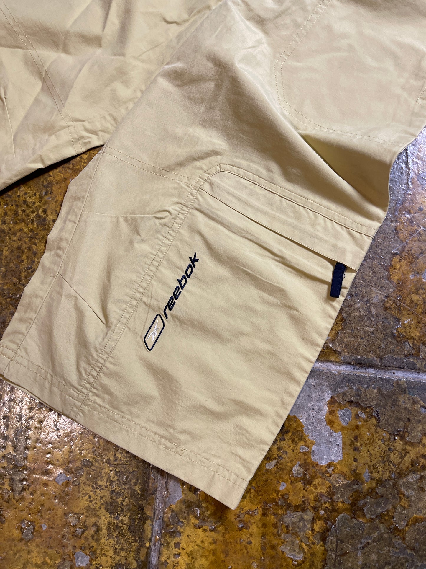Reebok Capri Sport Track Pants Beige 2000s y2k - XS