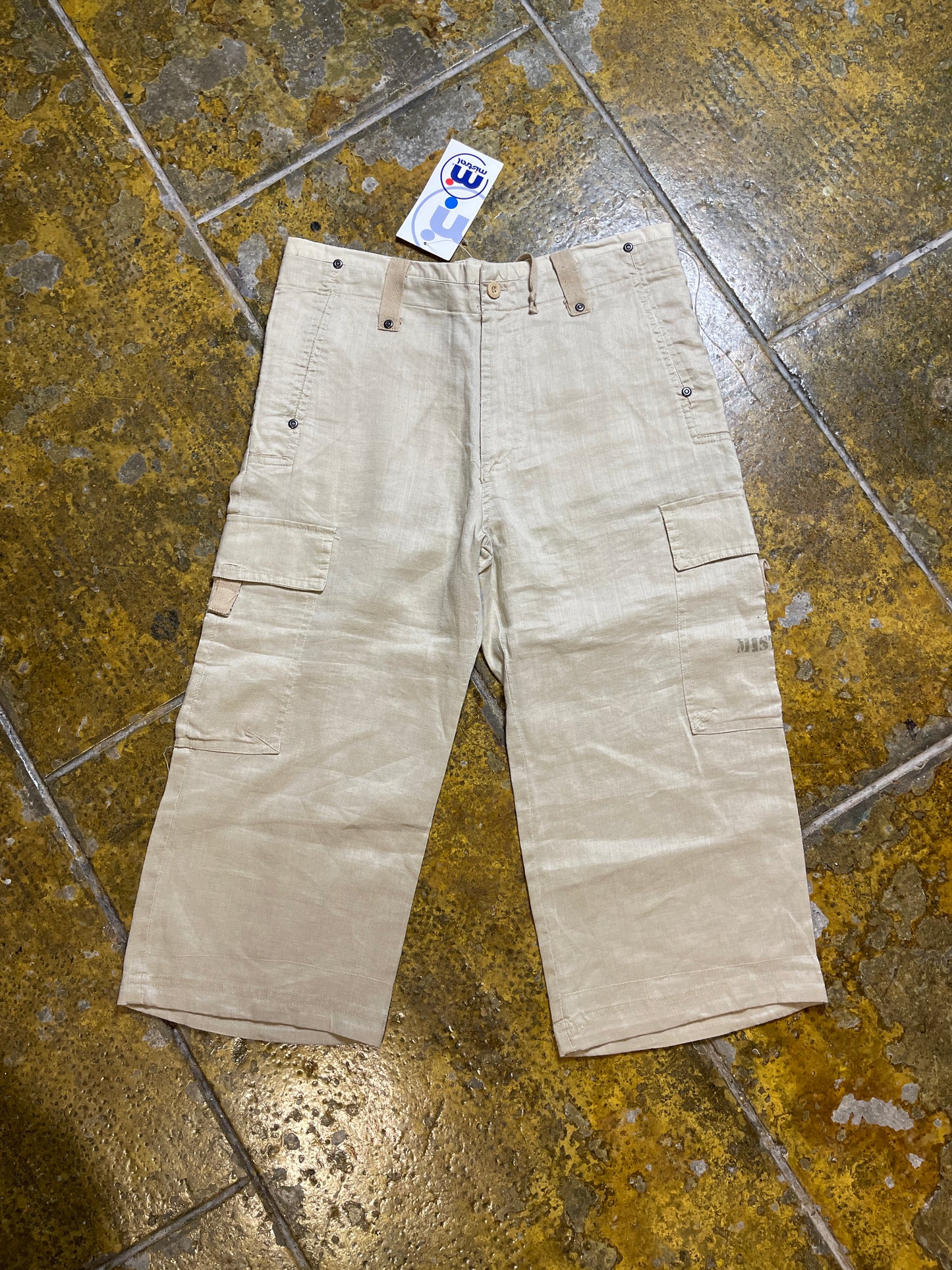 Mistral Capri Pants Rayon Cream 2000s y2k - M