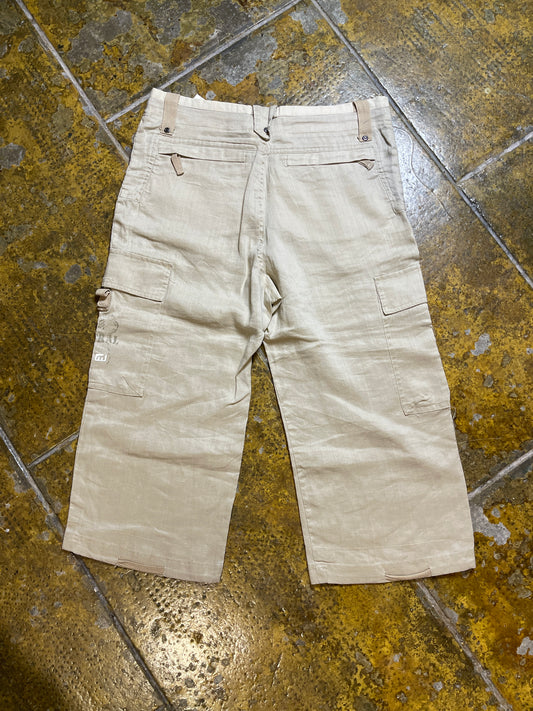 Mistral Capri Pants Rayon Cream 2000s y2k - M