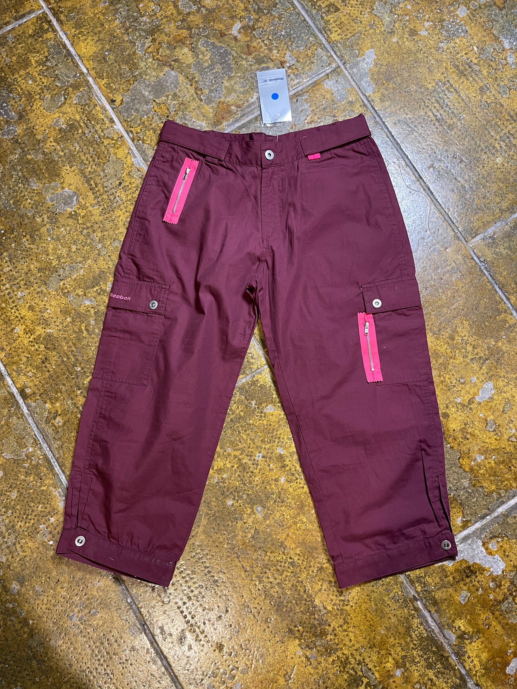 Reebok Capri Sport Track Pants Purple 2000s y2k - M