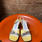 Vintage 90s - 2000s Balenciaga Square Toe Slingback Sandals Yellow - EU38