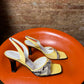 Vintage 90s - 2000s Balenciaga Square Toe Slingback Sandals Yellow - EU38