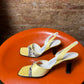 Vintage 90s - 2000s Balenciaga Square Toe Slingback Sandals Yellow - EU38