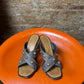 Y2k Louis Vuitton Canvas Studded Cross Strap Wedge Sandals Brown - EU38 1/2
