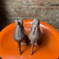 Y2k Carolina Herrera Taupe Leather & Suede Slouchy Peep-Toe Ankle Boots Brown - EU38