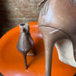 Y2k Carolina Herrera Taupe Leather & Suede Slouchy Peep-Toe Ankle Boots Brown - EU38