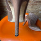 Y2k Carolina Herrera Taupe Leather & Suede Slouchy Peep-Toe Ankle Boots Brown - EU38