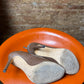 Y2k Carolina Herrera Taupe Leather & Suede Slouchy Peep-Toe Ankle Boots Brown - EU38