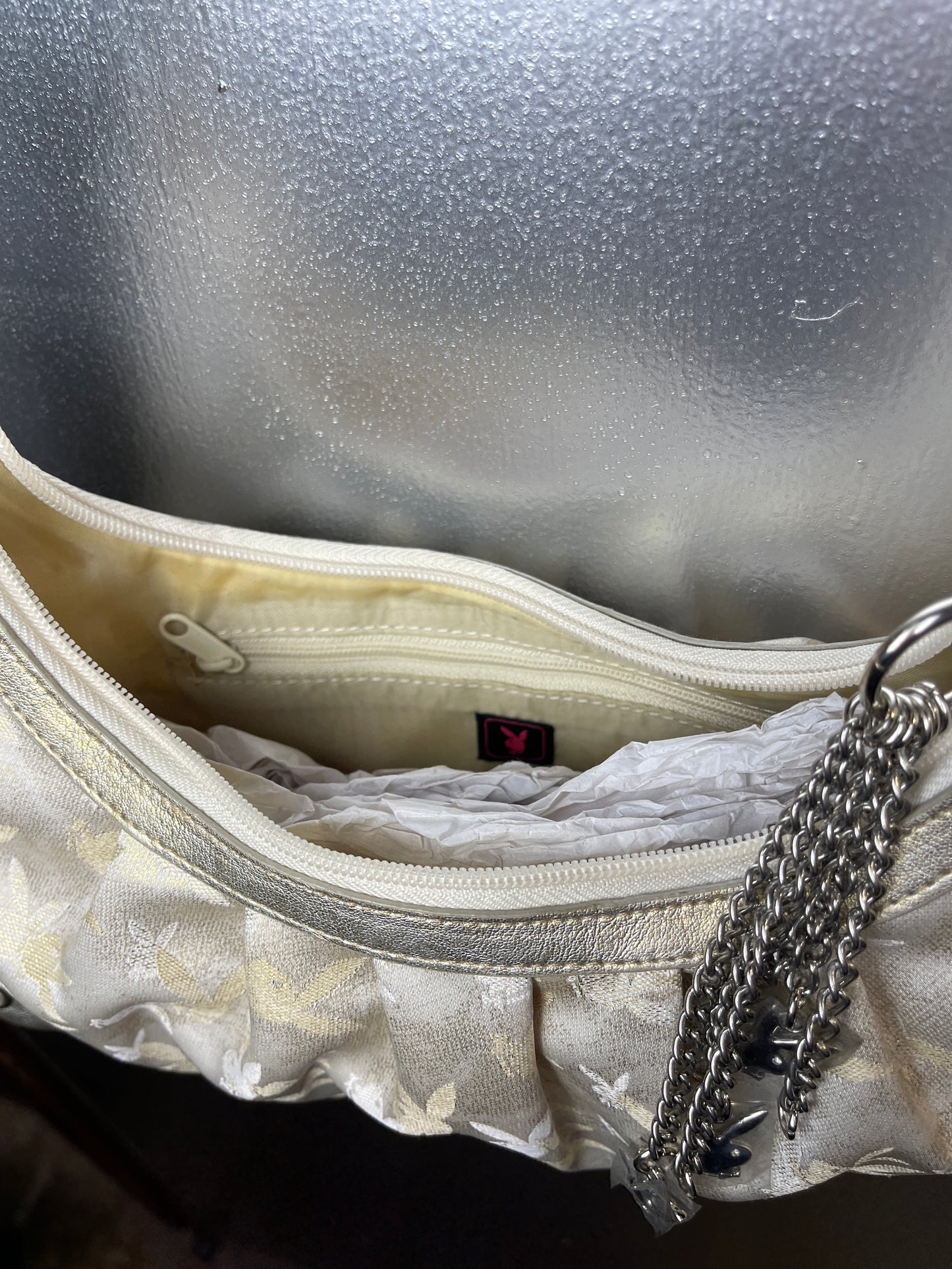 Playboy Shoulder Bag Cream Perlmut 2004 y2k