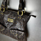 Guess Monogram Vegan Leather Shoulder Bag Brown 2000s y2k