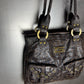 Guess Monogram Vegan Leather Shoulder Bag Brown 2000s y2k