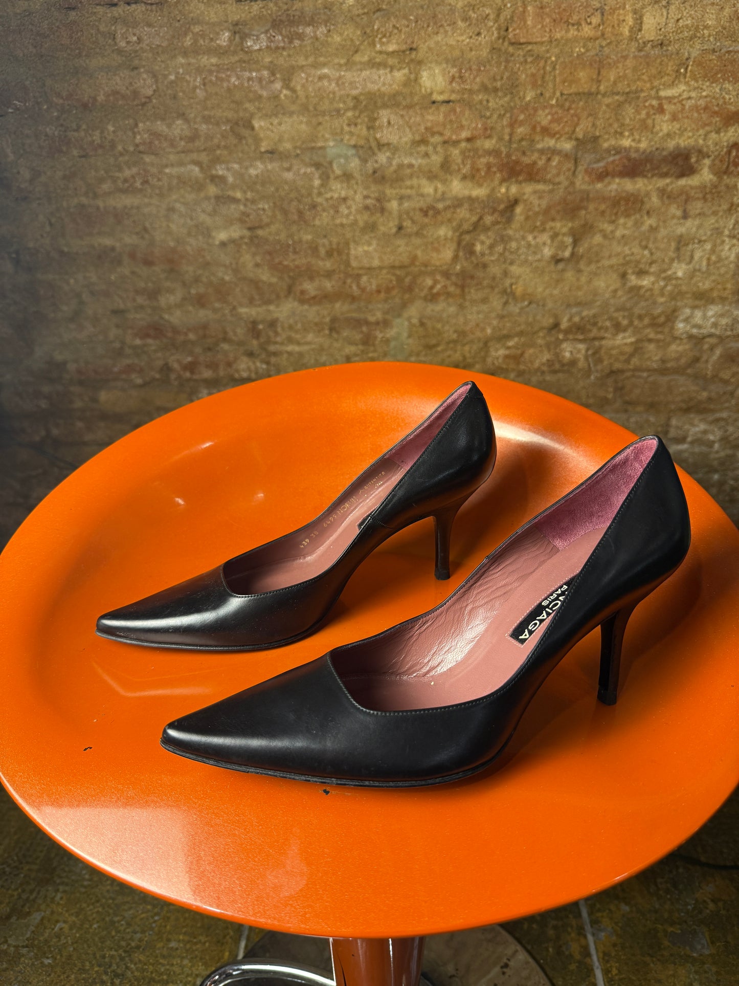 Vintage 2000s Balenciaga Pointed-Toe Leather Pumps Black - EU38