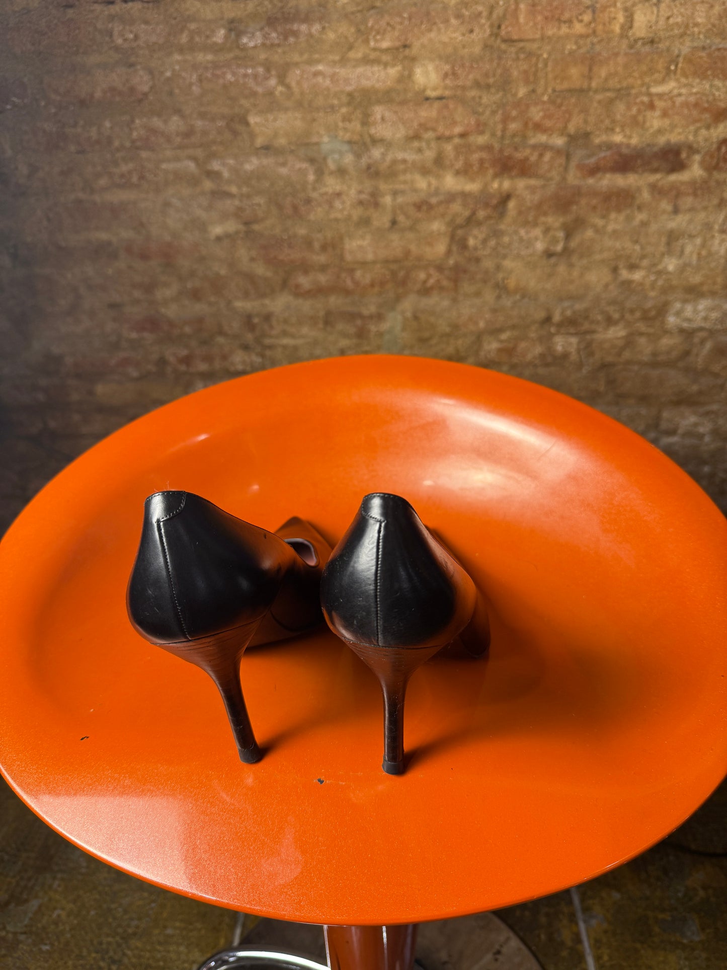 Vintage 2000s Balenciaga Pointed-Toe Leather Pumps Black - EU38