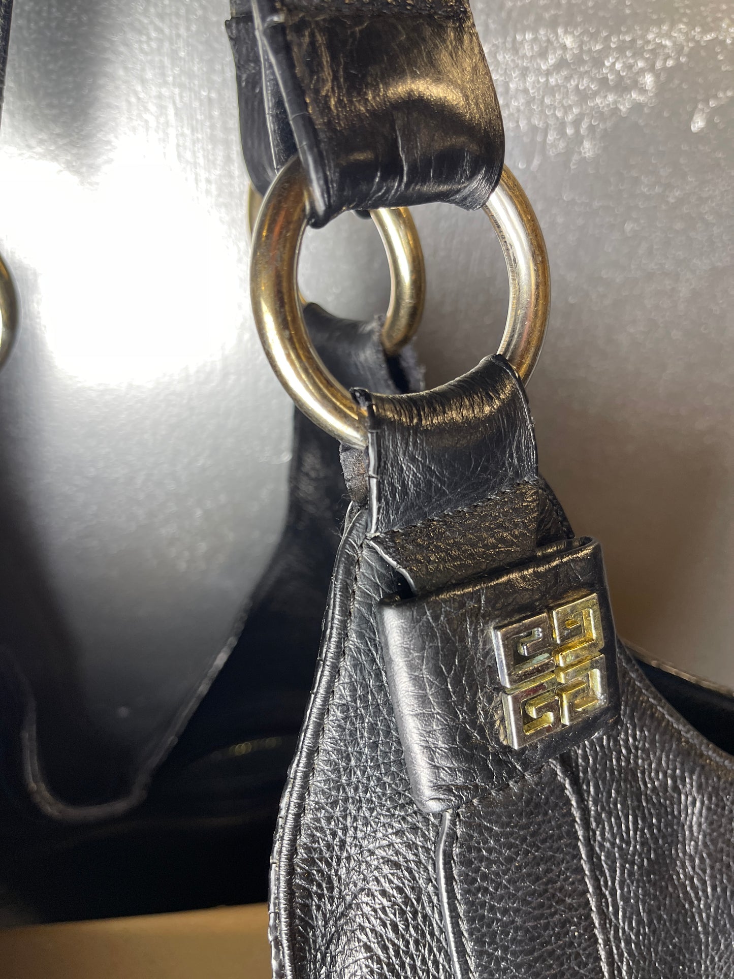 Givenchy Leather Hobo 4G Shoulder Bag Black