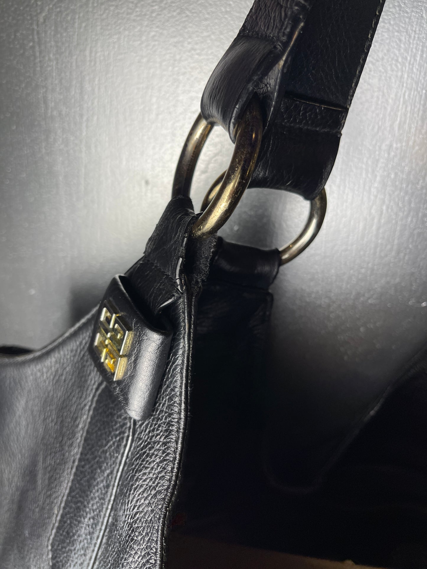 Givenchy Leather Hobo 4G Shoulder Bag Black