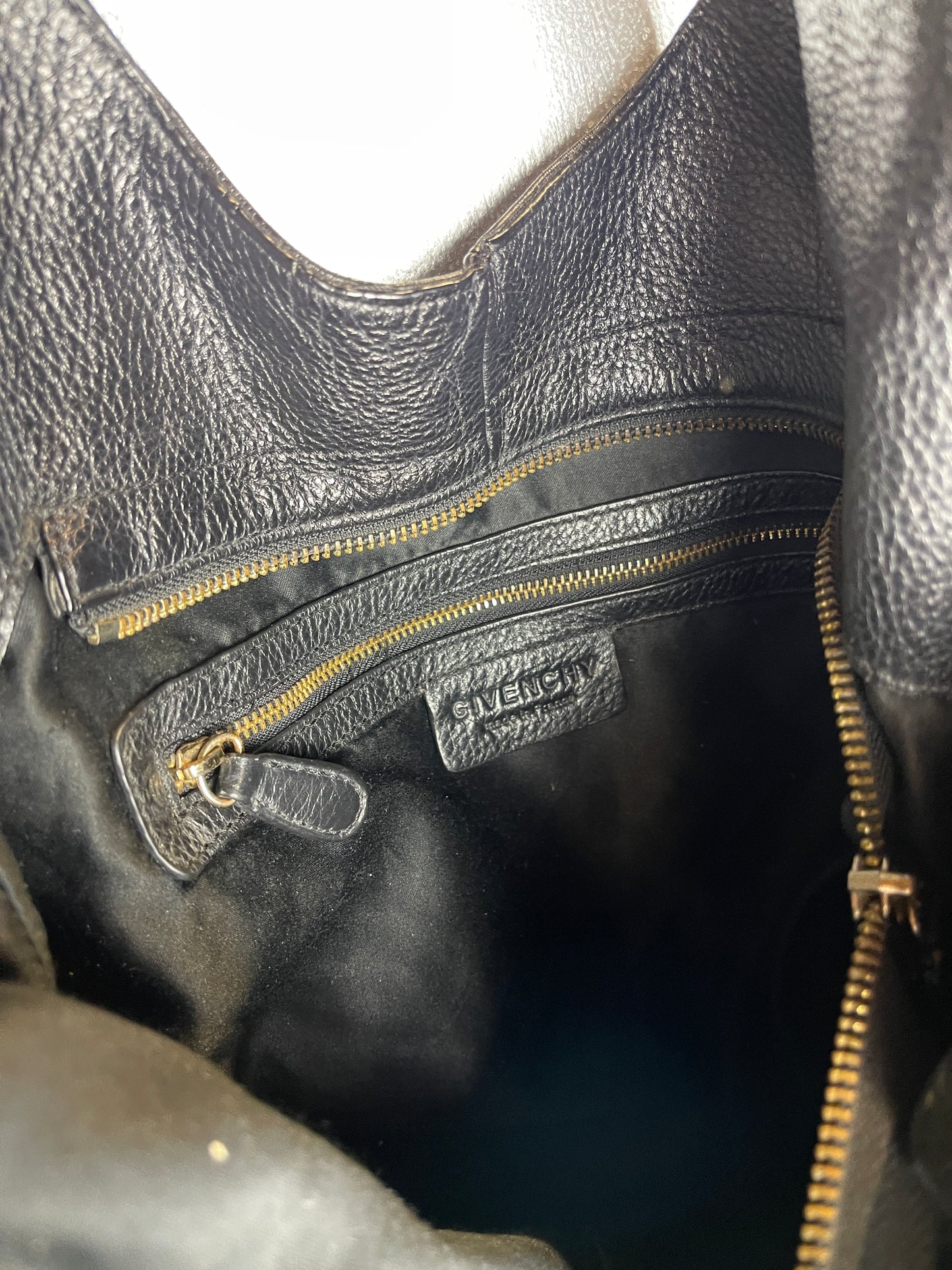 Givenchy Leather Hobo 4G Shoulder Bag Black