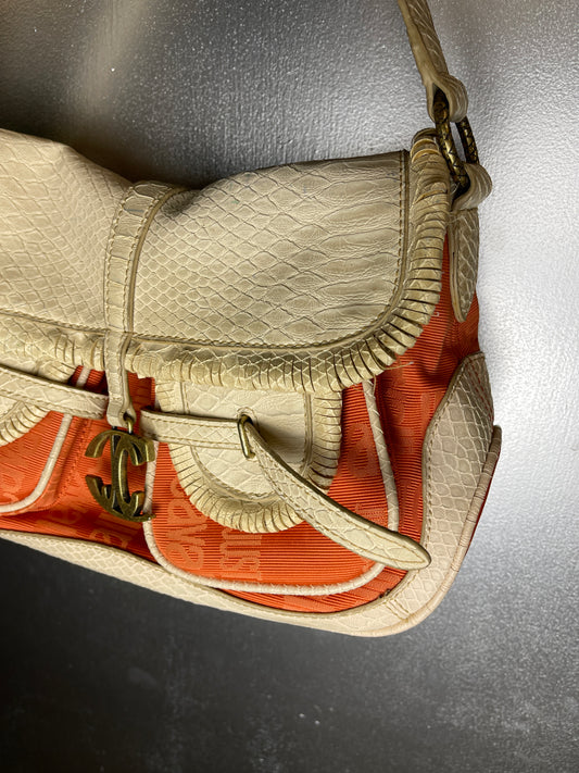 Just Cavalli Shoulder Bag Orange Creme 2000s y2k
