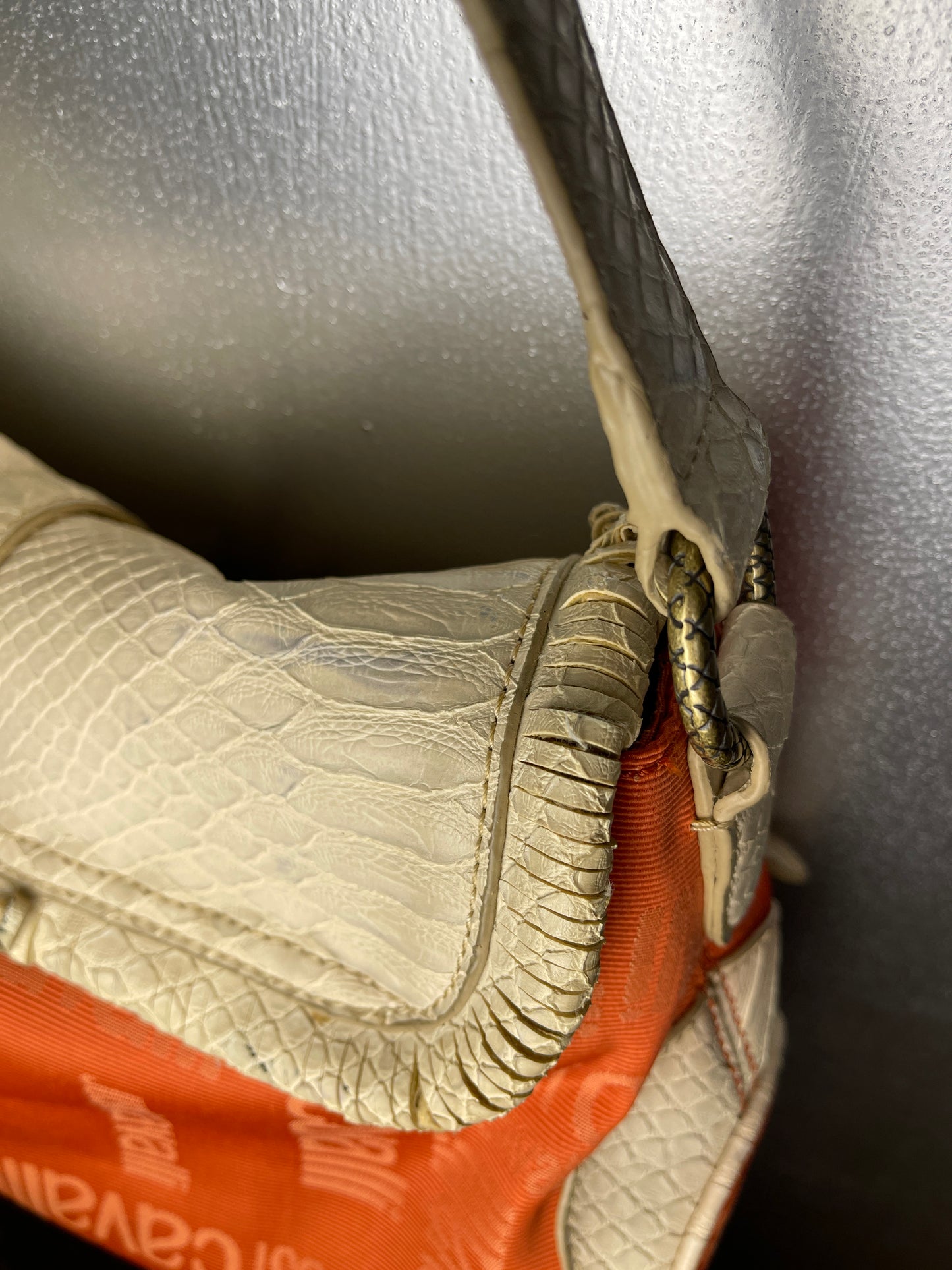 Just Cavalli Shoulder Bag Orange Creme 2000s y2k