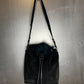 Just Cavalli Black Wild Leather Shoulder Bag 2000s y2k