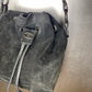 Just Cavalli Black Wild Leather Shoulder Bag 2000s y2k