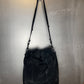 Just Cavalli Black Wild Leather Shoulder Bag 2000s y2k