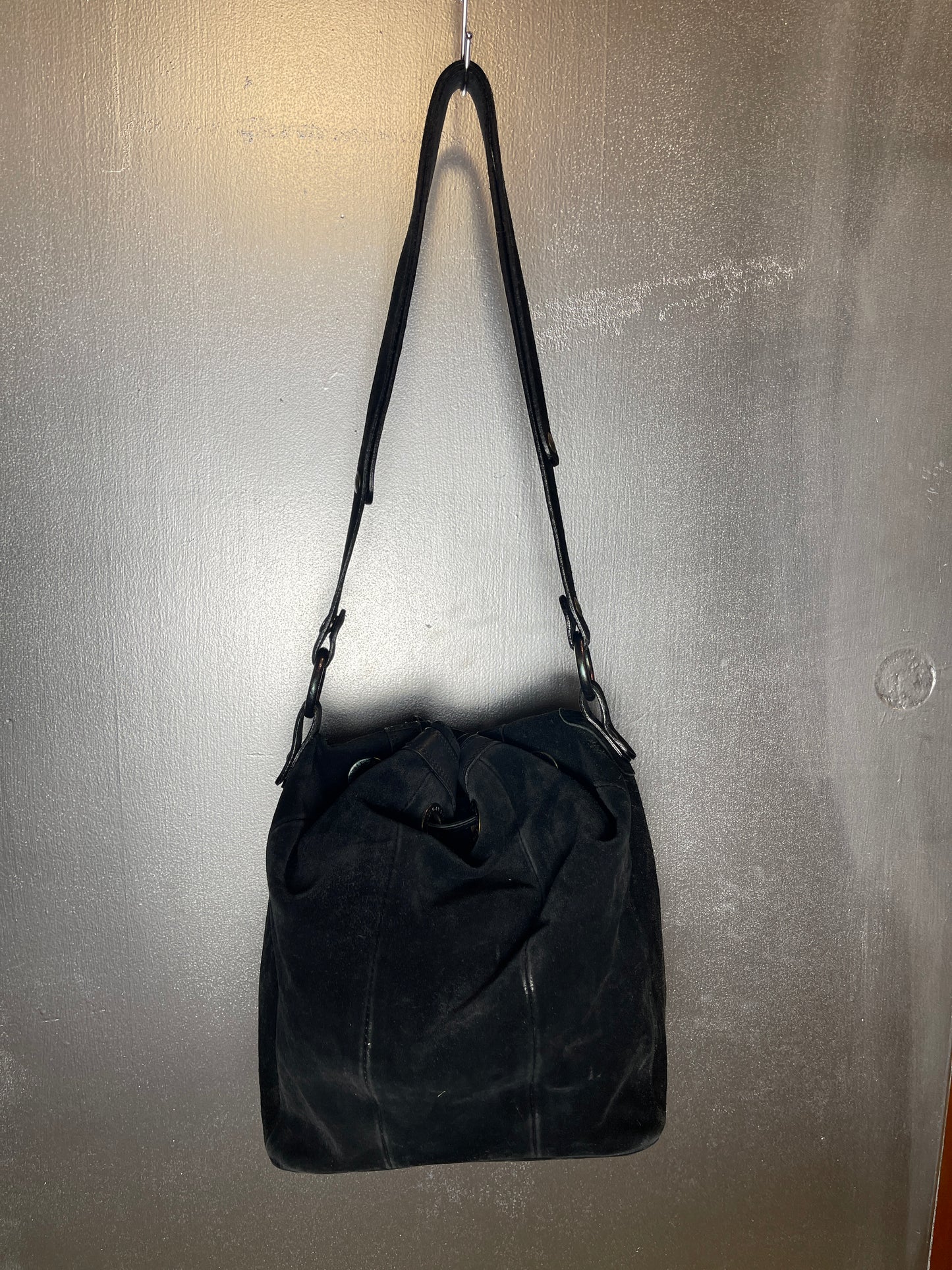 Just Cavalli Black Wild Leather Shoulder Bag 2000s y2k
