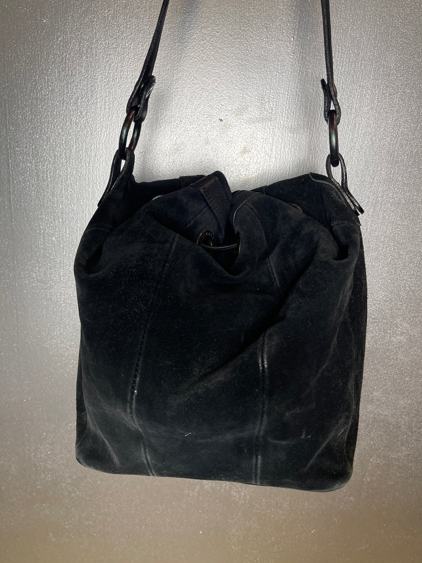 Just Cavalli Black Wild Leather Shoulder Bag 2000s y2k