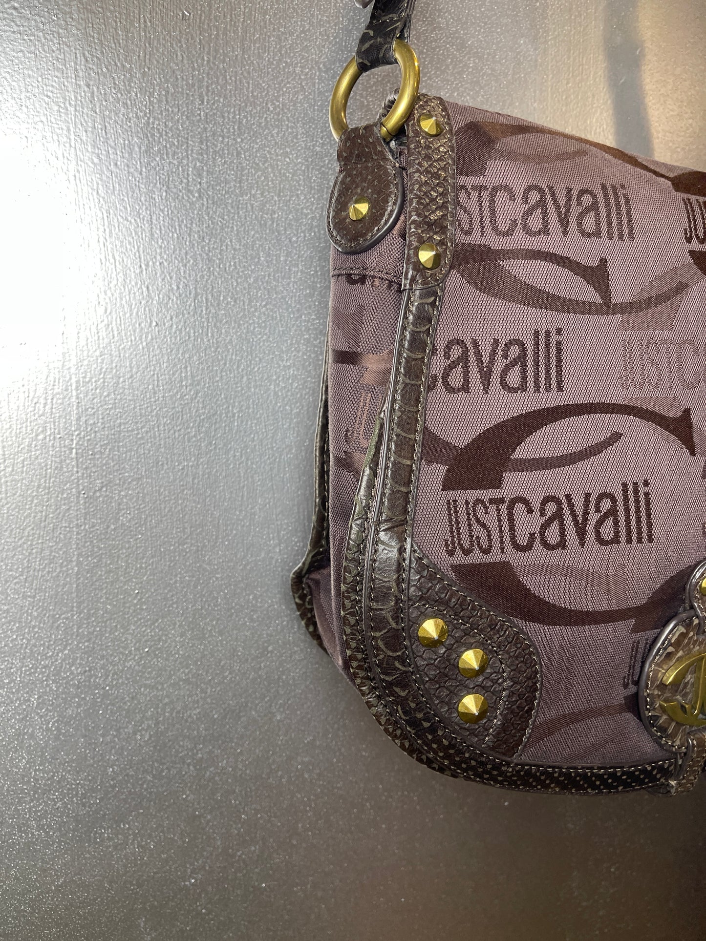 Just Cavalli Brown Cross Body Bag 2000s y2k