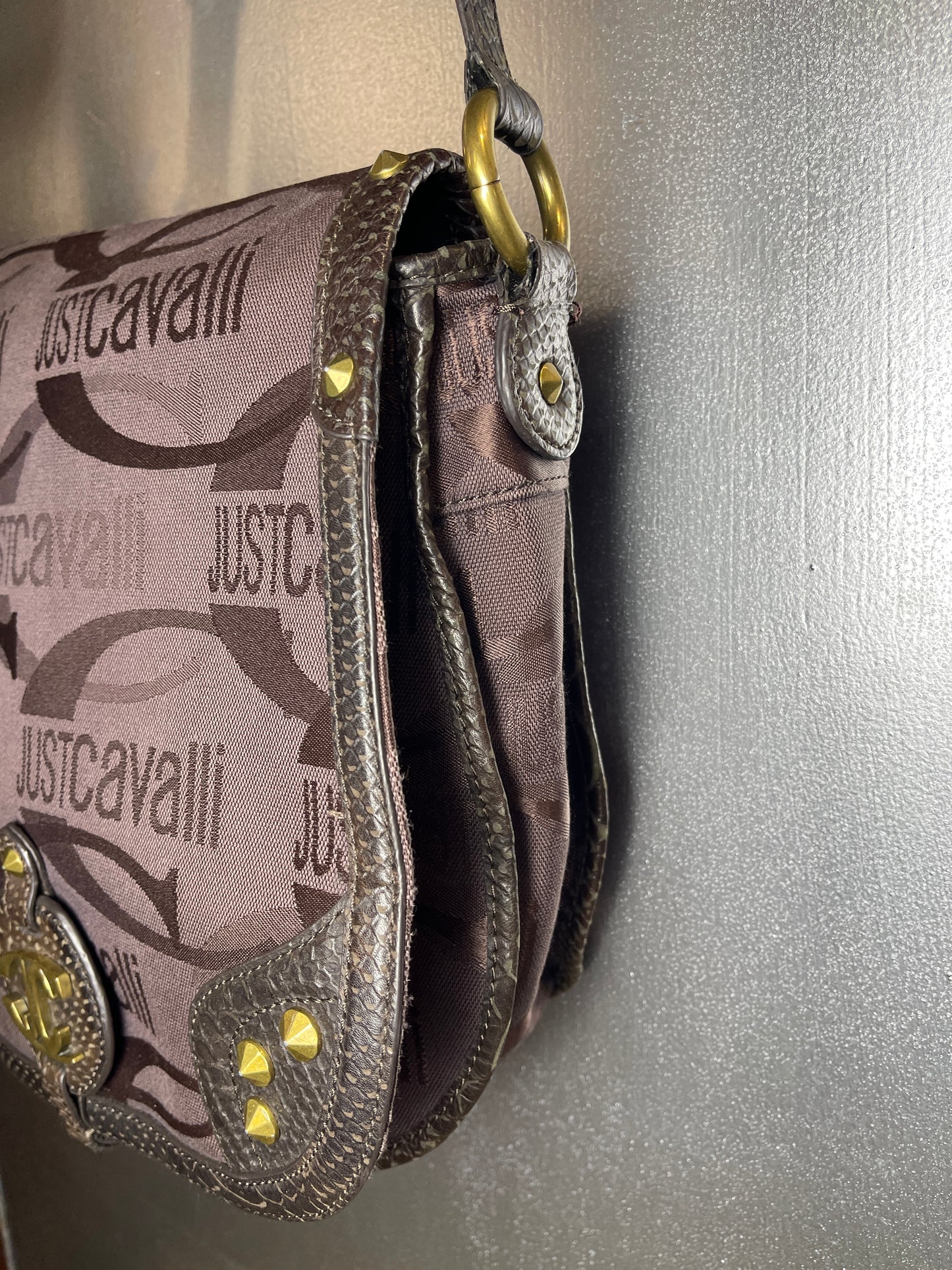 Just Cavalli Brown Cross Body Bag 2000s y2k
