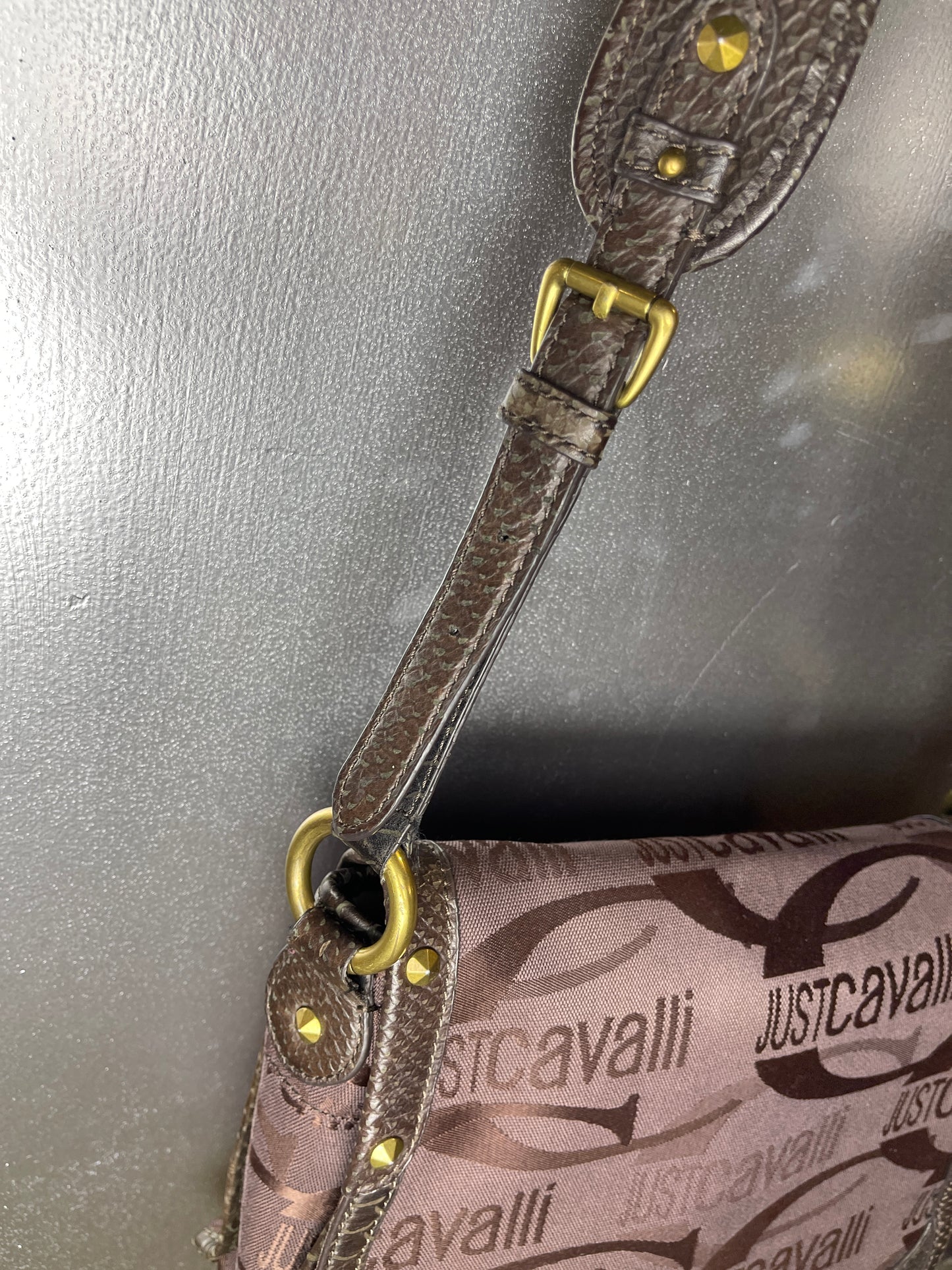 Just Cavalli Brown Cross Body Bag 2000s y2k