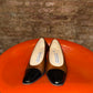 Vintage 80s - 90s Balenciaga Leather Cap-Toe Pump Brown Black - EU37/38