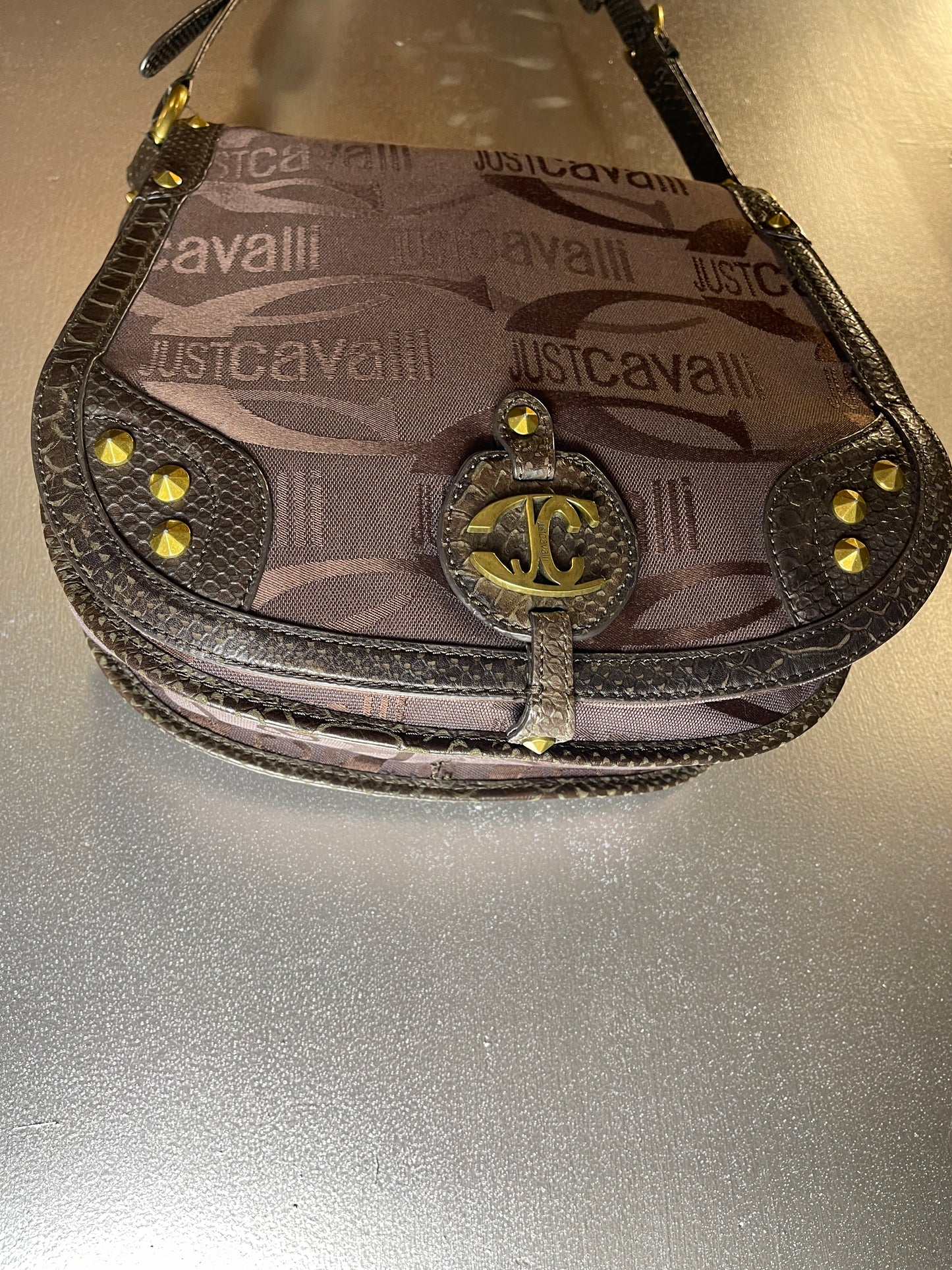 Just Cavalli Brown Cross Body Bag 2000s y2k