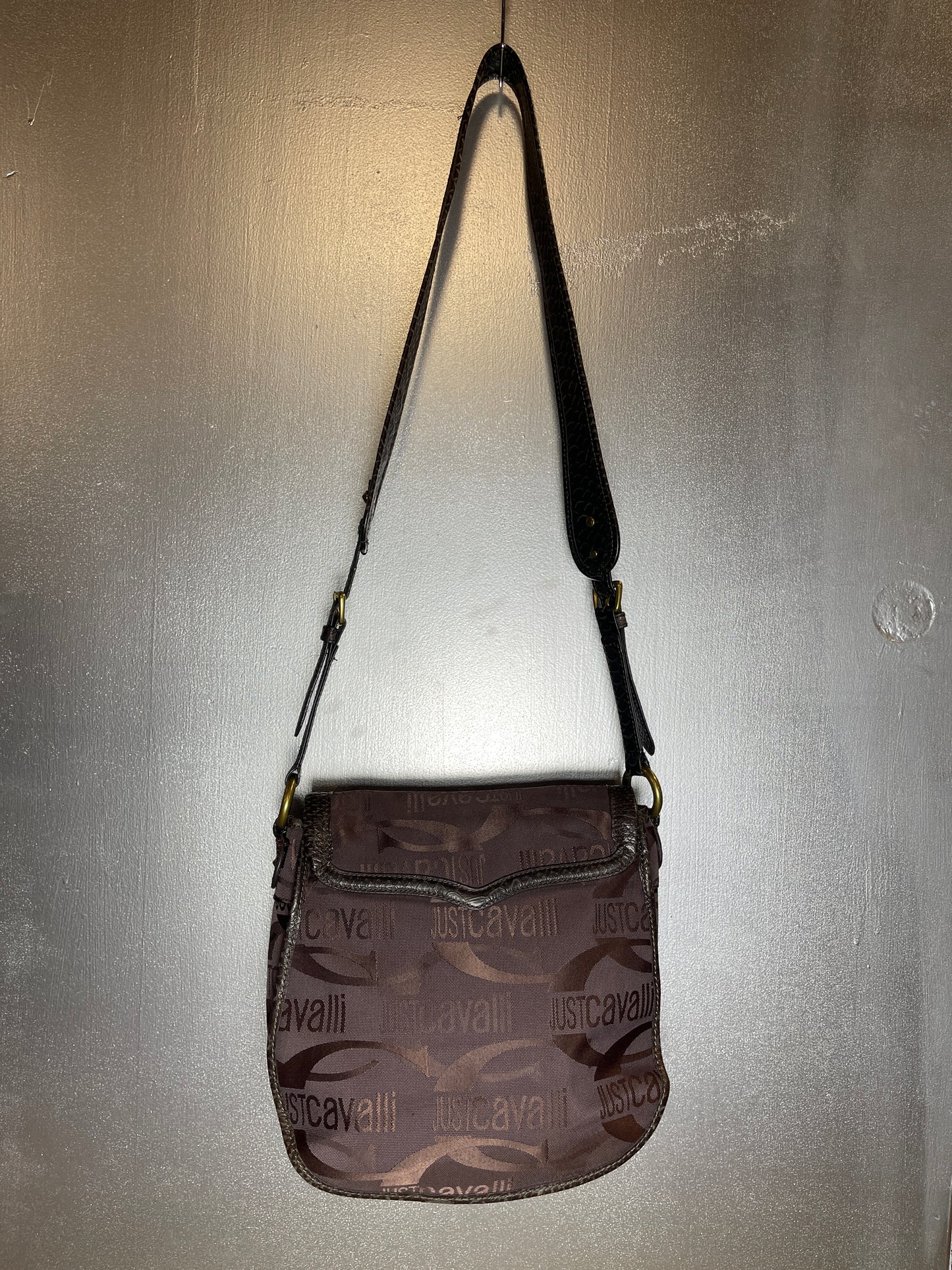 Just Cavalli Brown Cross Body Bag 2000s y2k