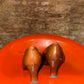 Vintage 80s - 90s Balenciaga Leather Cap-Toe Pump Brown Black - EU37/38