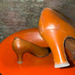 Vintage 80s - 90s Balenciaga Leather Cap-Toe Pump Brown Black - EU37/38