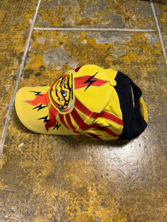 2000s Valentino Rossi Daring Cap Lightning Y2k Yellow Red Black