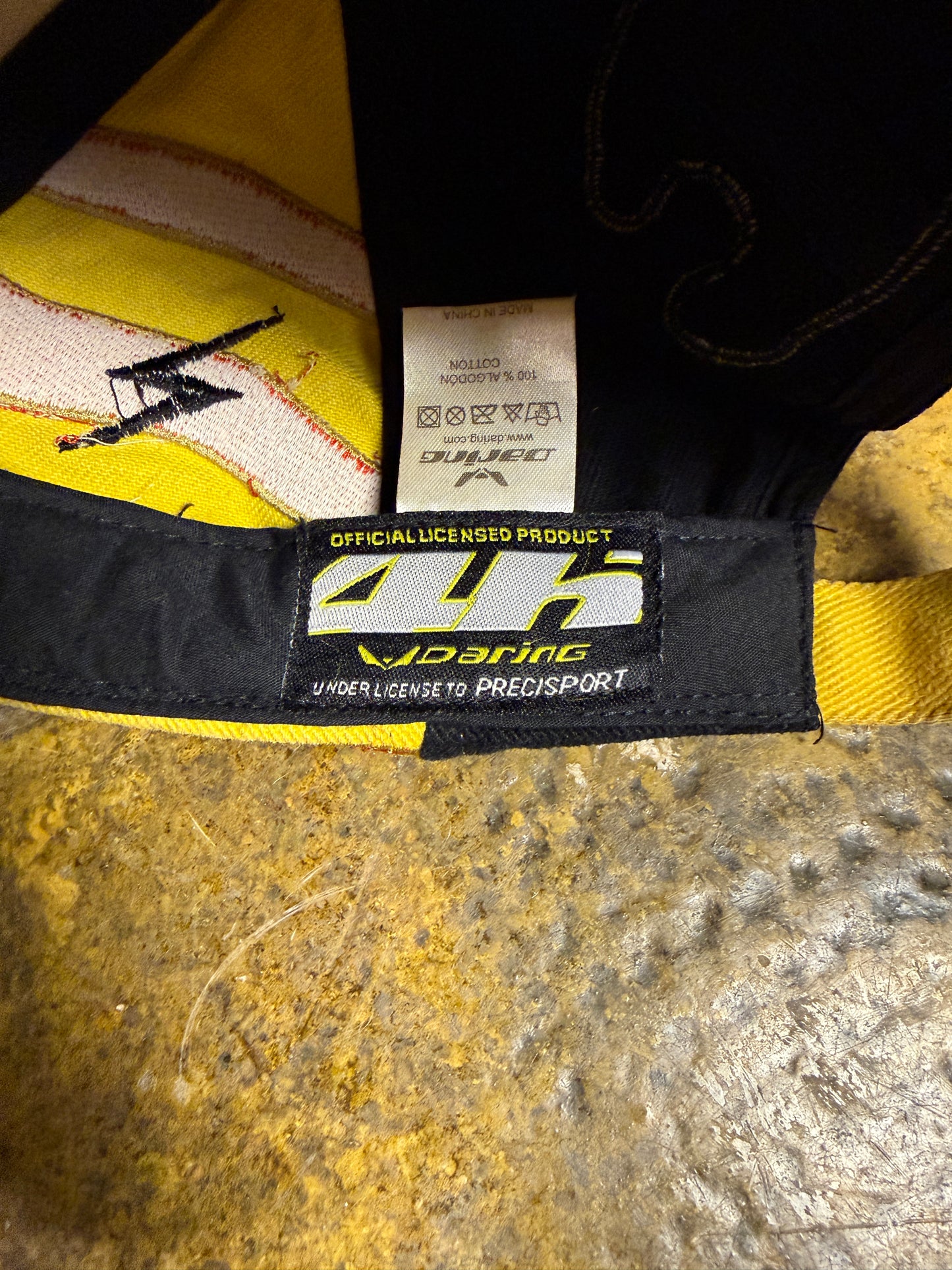 2000s Valentino Rossi Daring Cap Lightning Y2k Yellow Red Black