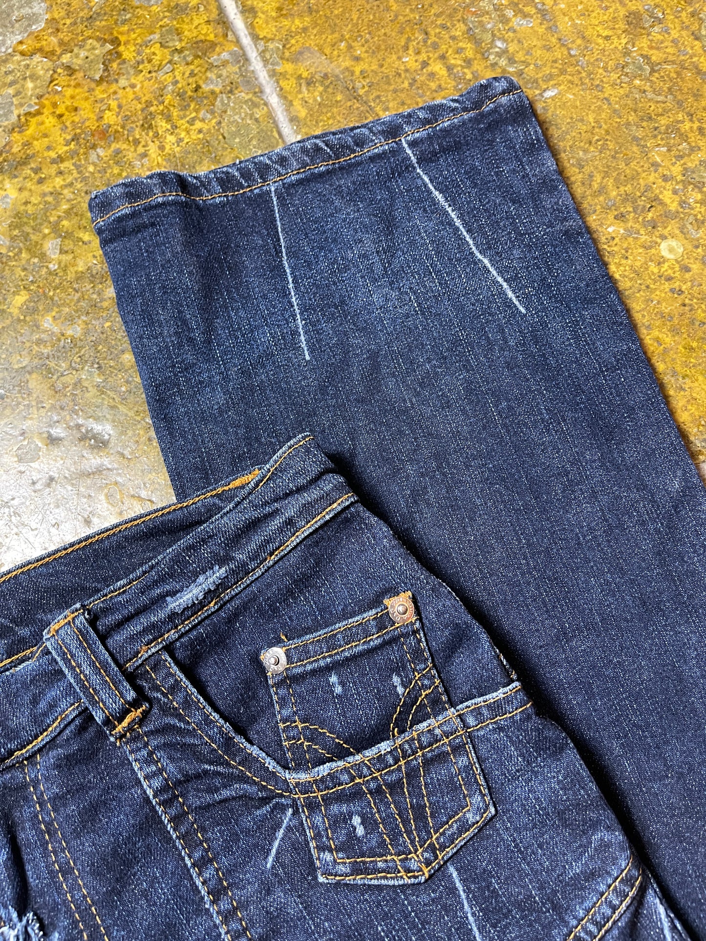 Dolce & Gabbana Blue Flared Low Waist Denim Pants 2000s | S