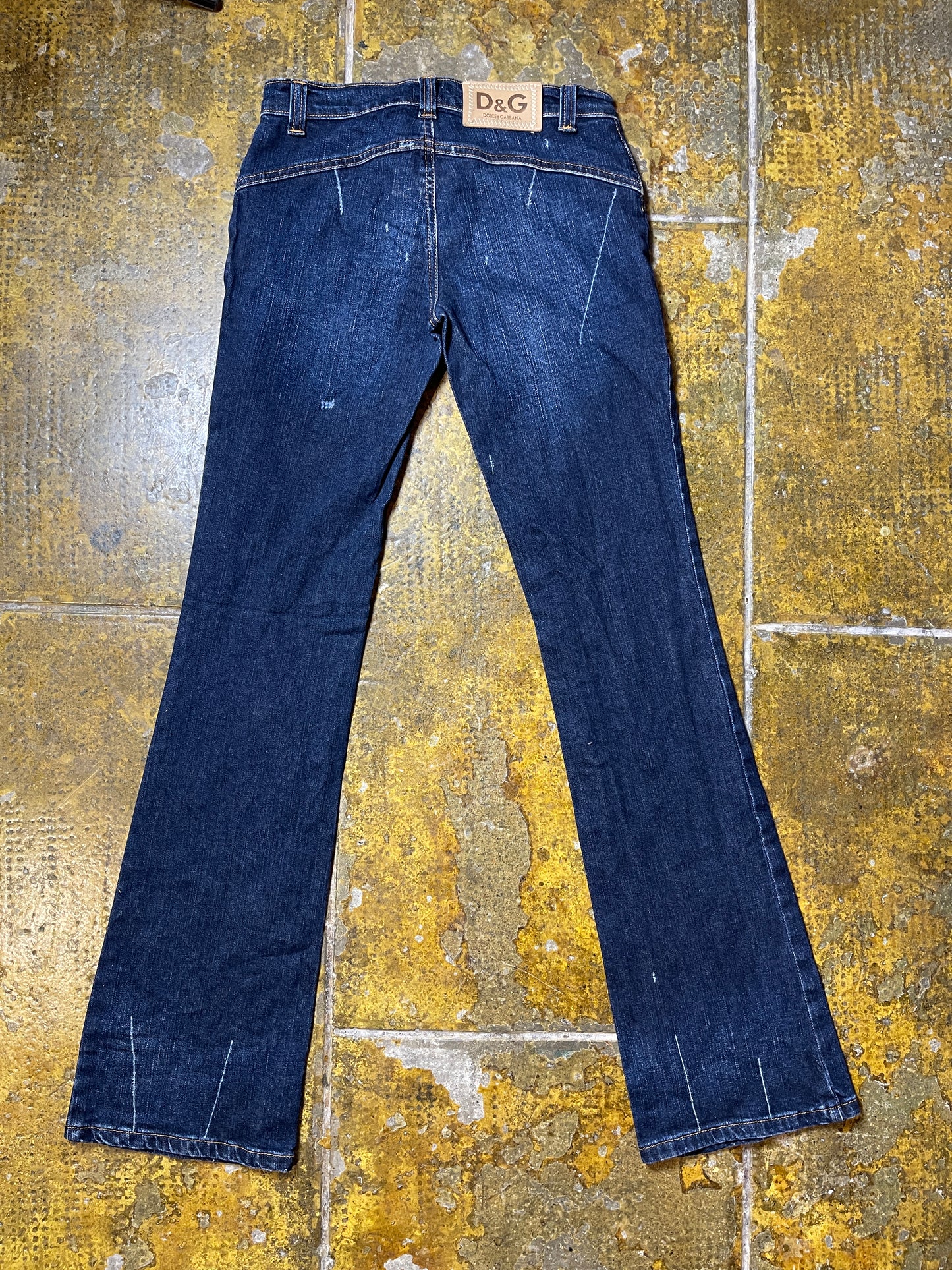 Dolce & Gabbana Blue Flared Low Waist Denim Pants 2000s | S
