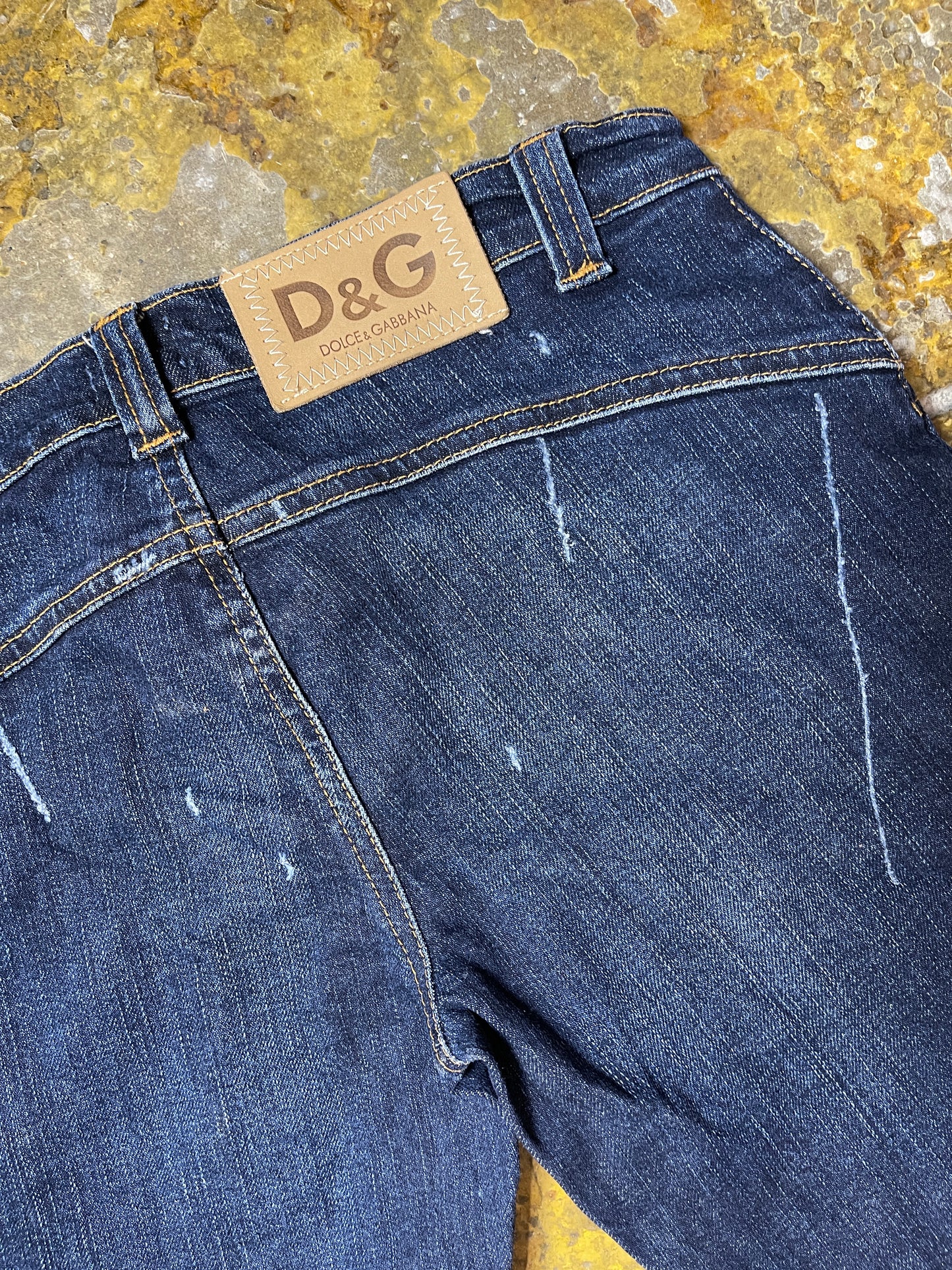 Dolce & Gabbana Blue Flared Low Waist Denim Pants 2000s | S