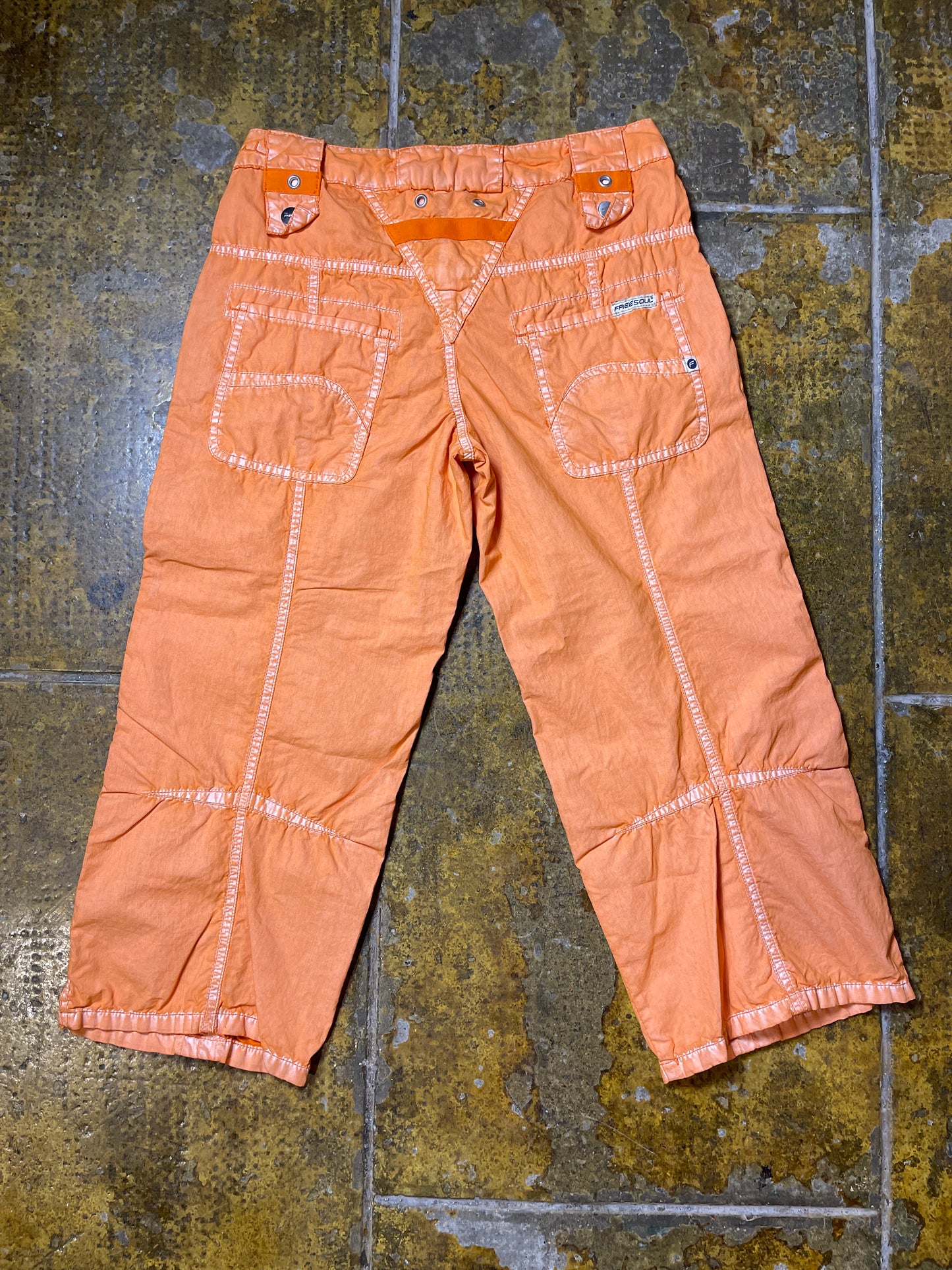 Freesoul Orange Capri Low Waist Pants Shorts 2000s Deadstock | S/M