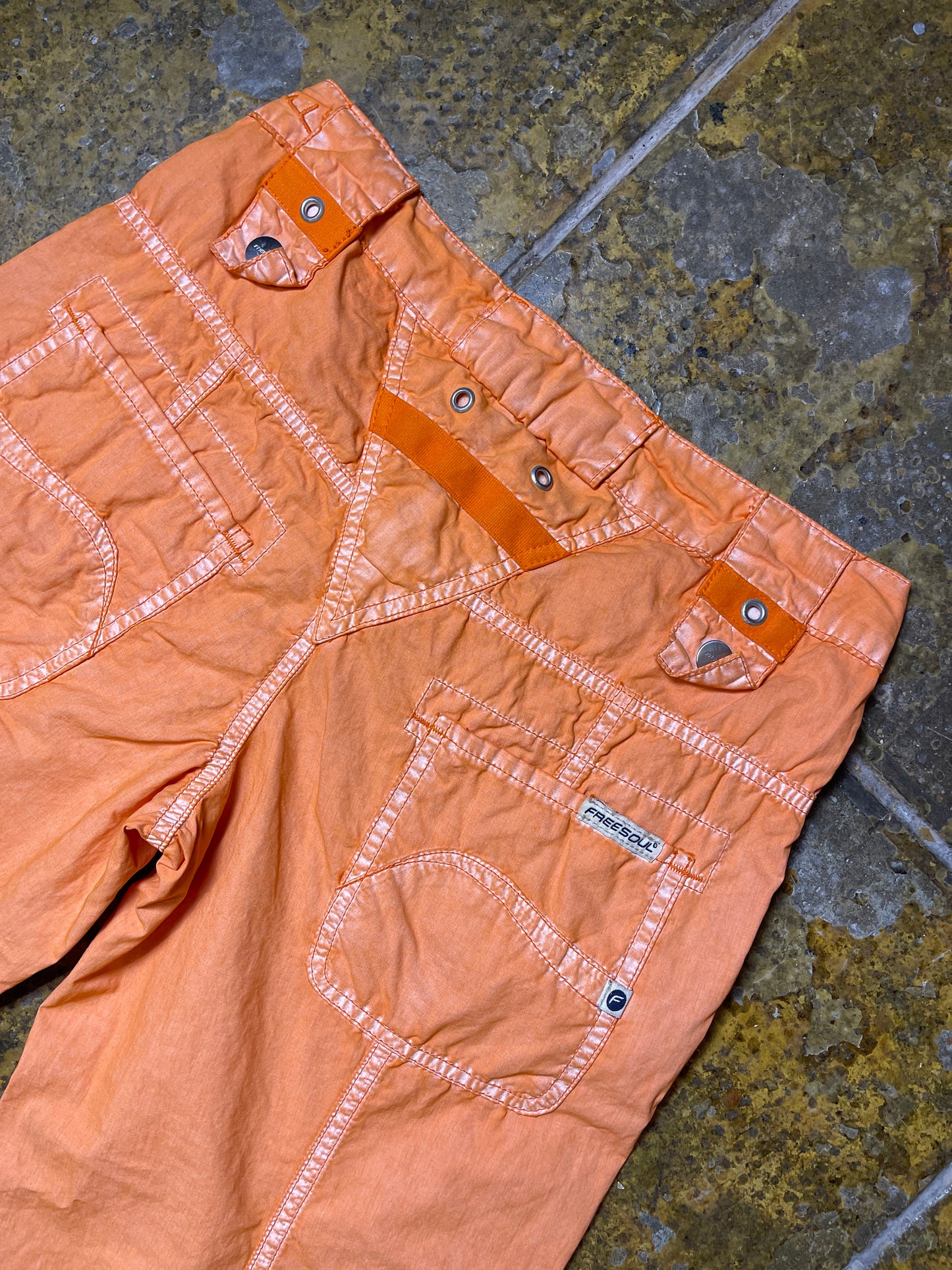 Freesoul Orange Capri Low Waist Pants Shorts 2000s Deadstock | S/M