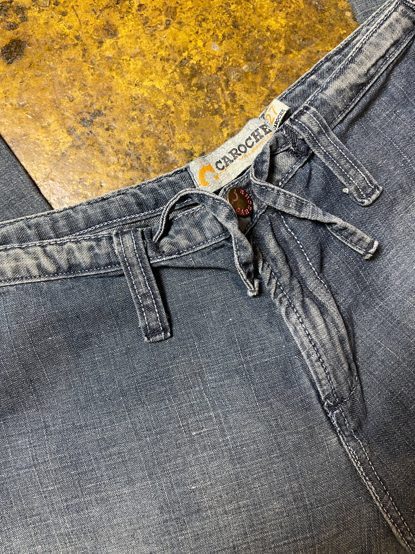 Caroche Blue Bootcut Low Waist Denim Jeans Pants 2000s Deadstock | S/M