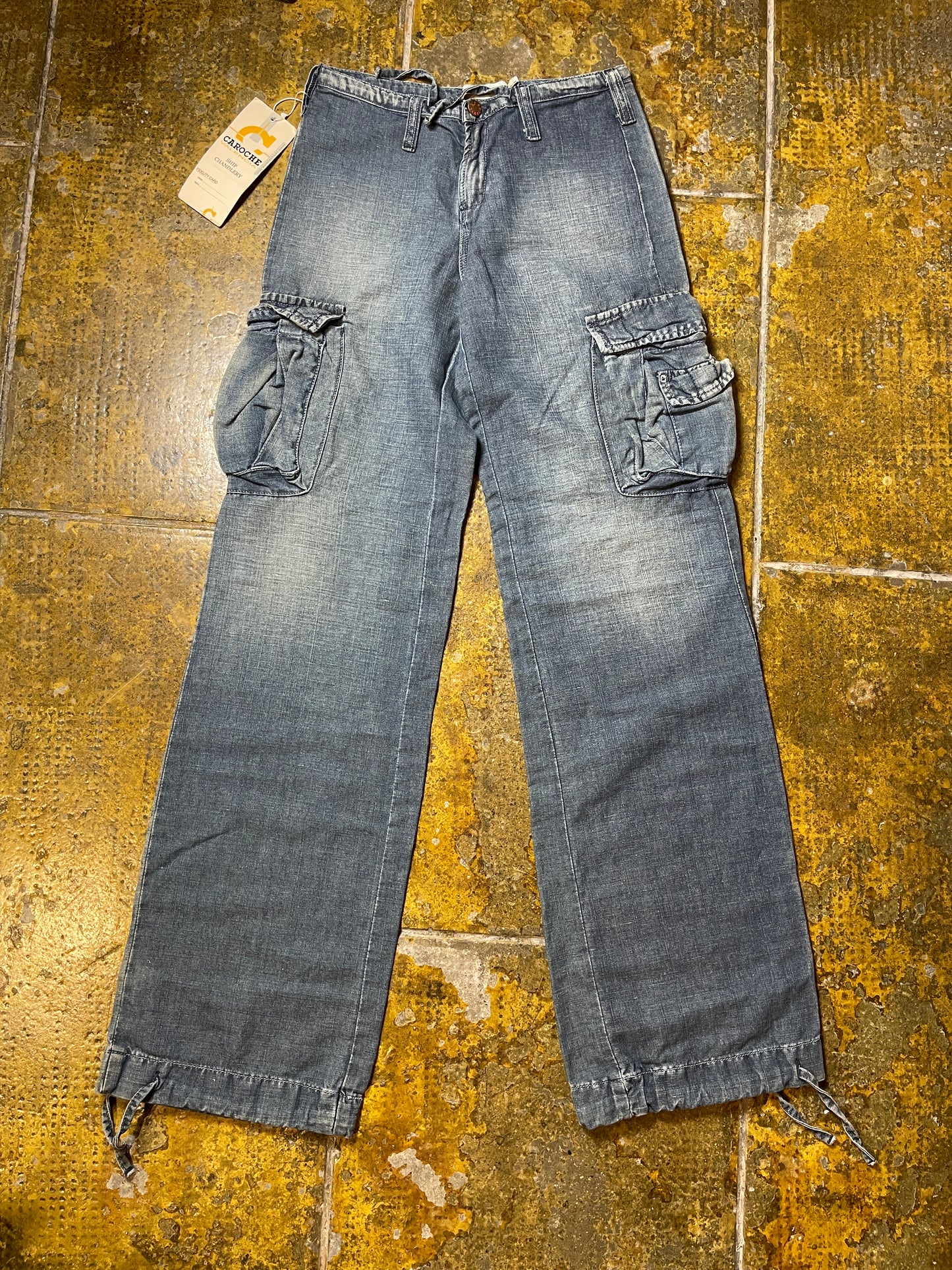 Caroche Blue Bootcut Low Waist Denim Jeans Pants 2000s Deadstock | S/M