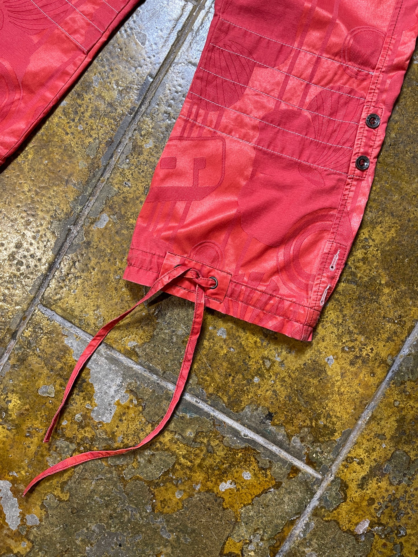 Diesel Red Low Waist Capri Pants Shorts 2000s Deadstock | XS-S